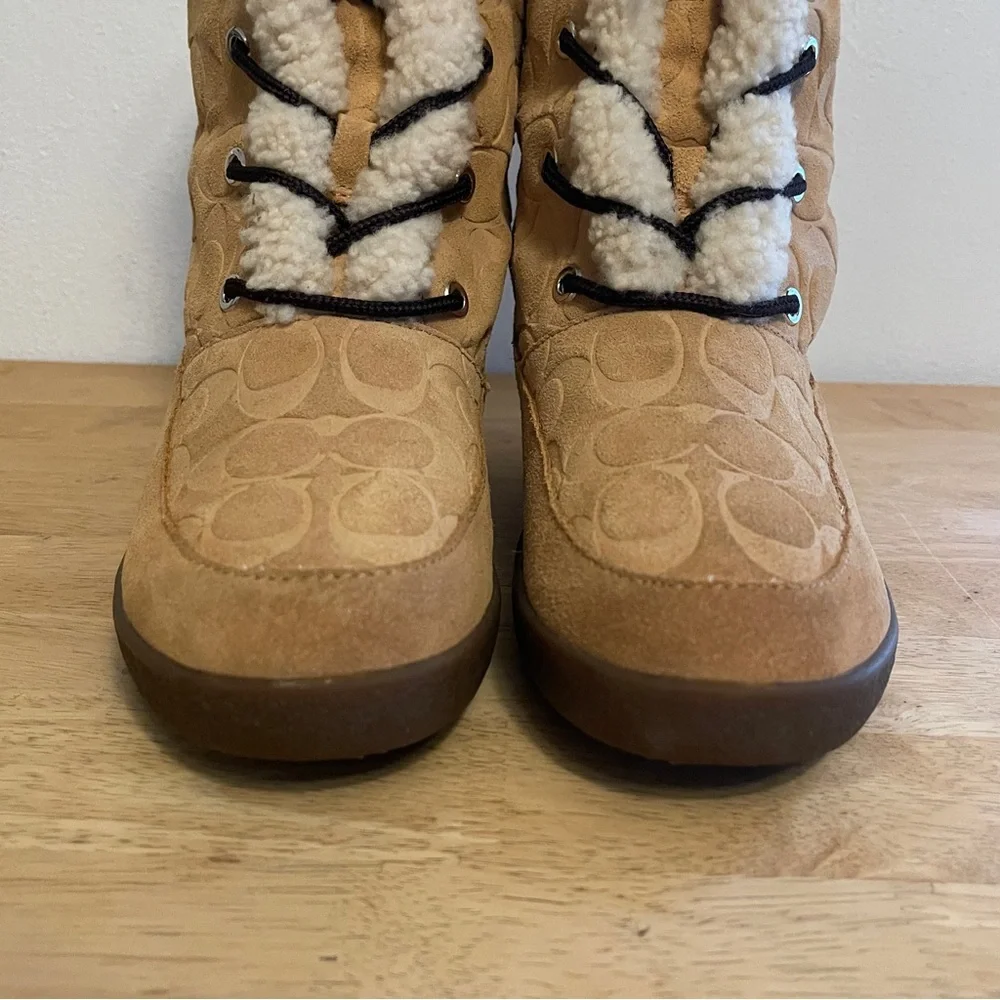 Coach Shearling Tuesday Suede Boots Size 7
